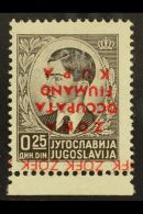 FIUME & KUPA ZONE 1941 25p Black DOUBLE OVERPRINT - One In Silver And The Other Inverted In Red, Sassone 1c,... - Non Classificati