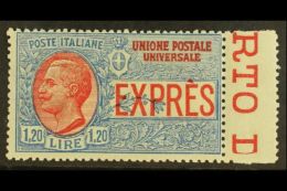EXPRESS 1922 1L20 Blue And Red, Sass 8, Superb Marginal NEVER HINGED MINT. Cat €600 (£460) For More... - Non Classificati