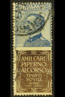 ADVERTISING PUBLICITY STAMPS 1924-5 25c Blue And Brown "Piperno", Sass 6, Good Used With Just A Few Short Perfs At... - Non Classificati