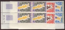 TAAF 1973 Insects Complete Set, Yv 49/51, In Superb Never Hinged Mint Corner Date Blocks Of Four. (12 Stamps) For... - Altri & Non Classificati