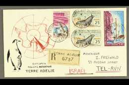 TAAF 1968 (25th Feb) Antarctic Expedition Illustrated Envelope Registered To Israel, Bearing 1959-63 25f Seal... - Altri & Non Classificati
