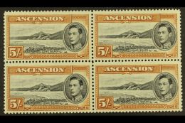 1944 KGVI 5s Black And Yellow-brown, Perf 13, SG 46a, Block Of Four Never Hinged Mint.  For More Images, Please... - Ascensione