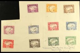 1937 "Dhow" Set To 5R, SG 1/11, On Large Piece, Each Value Tied By Fine "ADEN / 1 APR./ 37" Cds (first Day Of... - Aden (1854-1963)