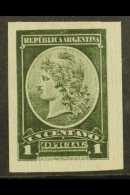 OFFICIAL 1901 1c Imperf PROOF In Olive-green On Japan Paper For More Images, Please Visit... - Altri & Non Classificati