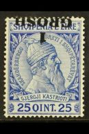 1914 1g On 25q Skanderbeg, 'inverted' Surcharge, Mi 44, VFM. For More Images, Please Visit... - Albania