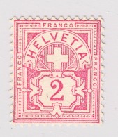 Schweiz Wertziffer 1880 Farbprobe WZ 2Ct Rosa Attest Guinand - Unused Stamps