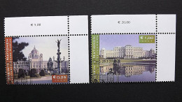 UNO-Wien 387/8 Oo/ESST, UNESCO-Welterbe In Österreich: Kunsthistorisches Museum, Wien, Schloss Belvedere, Wien - Oblitérés