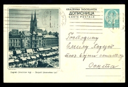 Illustrated Stationery - Image Zagreb, Jelacicev Trg / Stationery Circulated, 2 Scans - Other & Unclassified