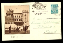 Illustrated Stationery - Image Beograd, Knezev Spomenik / Stationery Circulated, 2 Scans - Other & Unclassified