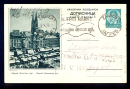 Illustrated Stationery - Image Zagreb (Jelacicev Trg) / Stationery Circulated, 2 Scans - Autres & Non Classés