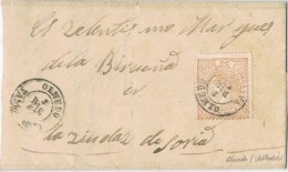 18009. Carta OLMEDO (valladolid) 1867 A Soria. Isabel II - Briefe U. Dokumente