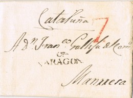 18010. Carta Entera Pre Filatelica MAS De Las MATAS (Teruel) 1833. Marca CALANDA - ...-1850 Prefilatelia