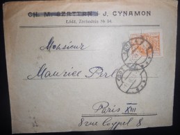 Pologne Lettre De Lodz 1923 Pour Paris - Brieven En Documenten