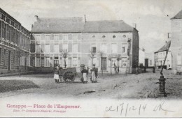 GENAPPE.  PLACE DE L'EMPEREUR. ANIMATION, CHARETTE, FONTAINE ... - Genappe