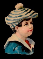 CHROMO Découpi Enfance - Portrait De Gamin Avec Casquette à Pompon - Enfants