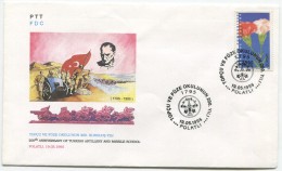 TURQUIE,TURKEI TURKEY 200TH ANNIVERSARY OF TURKISH ARTILLERY AND MISSILE SCHOOL FDC - Storia Postale