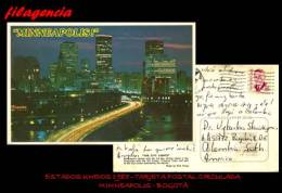 AMERICA. ESTADOS UNIDOS. ENTEROS POSTALES. TARJETA POSTAL CIRCULADA 1985. MINNEAPOLIS-BOGOTÁ - Sonstige & Ohne Zuordnung