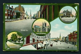 ENGLAND  -  Hereford  Multi View  Unused Vintage Postcard - Herefordshire
