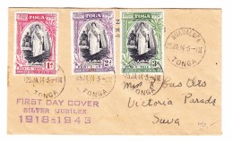 Tonga 25.1.1944 Nukualofa FDC Brief Nach Suva - Tonga (...-1970)