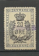 DENMARK Dänemark 1893 Stempelmarke Tax Documentary 25 öre O - Fiscale Zegels