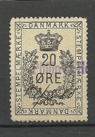 DENMARK Dänemark 1893 Stempelmarke Tax Documentary 25 öre O - Fiscaux