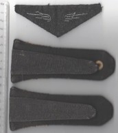 PAIRE D' EPAULETTES BOUTON ANCRE DE MARINE ET ECUSSON Tissu AVIATION - Uniformes