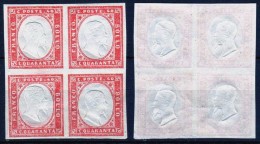 Antichi Stati Regno Di SARDEGNA 1855 1863 Effige Di VE II Quartina C. 40 MNH ** Integra - Sardaigne