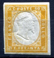 Antichi Stati Regno Di SARDEGNA 1855 1863 Effige Di VE II C. 80 MLH * 2 - Sardaigne