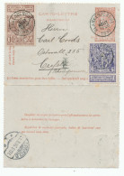 455/24 - Carte-Lettre Fine Barbe + TP Expo Bruxelles 1897 - BLANKENBERGHE 1897 Vers CREFELD Allemagne - Kartenbriefe