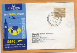 New Zealand Comet 1963 Air Mail Flight Cover To UK - Poste Aérienne