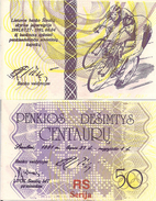 Lithuania PNL, 50 Centauru , 1991, Regional Olympics - Cyclists UNC - Lituanie