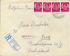 Yugoslavia 1939 Registered Cover From Dubrovnik To Graz With 4 X 2 D. And German Military Censorship - Lettres & Documents