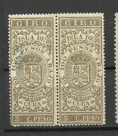 KUBA Cuba Old Giro Tax Stamp In Pair O - Strafport