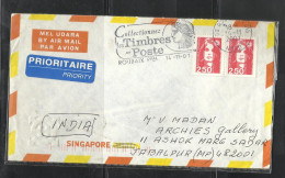 FRANCE, 2001, Airmail Cover From France To India, With Cancellation Collectionnez Les Timbres Poste, - Andere & Zonder Classificatie