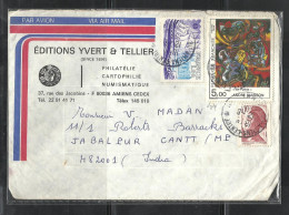 FRANCE,Airmail Cover From France To India, From Yvert & Tellier,Amiens,  Andre Masson, Philatelic Congress Stamps. - Andere & Zonder Classificatie