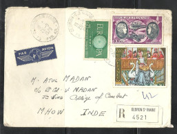 FRANCE, 1979, Registered Airmail Cover From France To India, By Air Mail, Par Avion, Europa, Maryse Hilsz, - Other & Unclassified