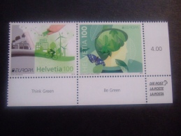 SWITZERLAND 2016      CEPT    THINK GREEN   BOTTOM CORNER    MNH **   (Q51-186) - 2016