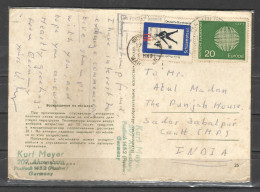 GERMANY, 1971 Picture  POSTCARD,  Germany To India, Space, 2 Stamps Affixed. See Details. - Sonstige & Ohne Zuordnung