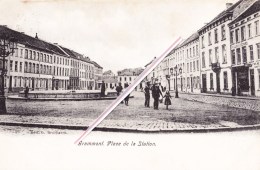 GRAMMONT - Place De La Station - Carte Animée Et Circulée Vers Namur En 1905 - Geraardsbergen