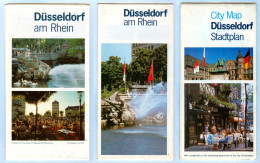 3 X Landkarte Gratis-/Werbe-Stadtplan Düsseldorf 1980er Nordrhein-Westfalen NRW Landkarten Stadtpläne Deutschland Map - Wereldkaarten