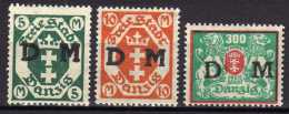 Danzig 1922 Dienstmarken Mi 30-31; 35 Y * [200516VII] - Officials