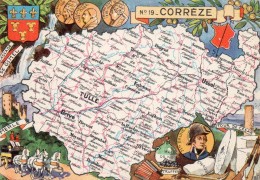 CORREZE N°19  -  Carte Département  -  Illustrateur PINCHON - Altri & Non Classificati