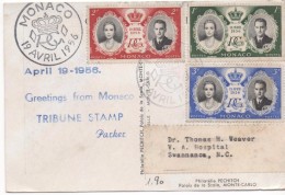 3023   Tarjeta Monaco 1956  Tribune  Stamp - Covers & Documents