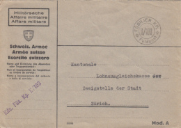 WARFIELD CORRESPONDENCE, FUSILIER KP II/103, SWITZERLAND - Annullamenti