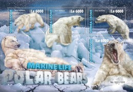 Sierra Leone 2016, Animals, Polar Bears, 4val In BF - Arctische Fauna