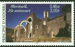 Andorra France 2001 Church Meritxell  25 Year 1 Value MNH - Kerken En Kathedralen
