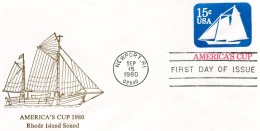 USA- Postal Stationery- "America's Cup Yacht Races: Rhode Island Sound" Issue [Newport 15.9.1980 First Day Of Issue Pmk] - 1961-80