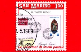 SAN MARINO - Usato - 1989 - Invito Alla Filatelia - Le Collezioni Di Storia Postale - Le Tariffe Postali - 100 - Gebraucht