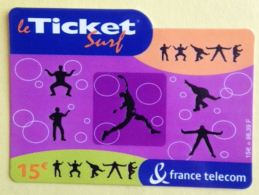 TICKET SURF FRANCE TELECOM - NON GRATTE - 2002 - 2 SCANS - Biglietti Surf