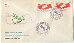TURQUIE,TURKEI TURKEY INAUGRATION OF THE CONSTITYENT ASSEMBLY 1981  FDC - Covers & Documents